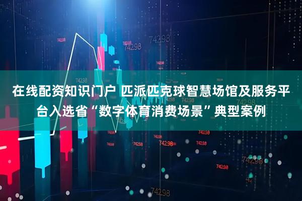 在线配资知识门户 匹派匹克球智慧场馆及服务平台入选省“数字体育消费场景”典型案例